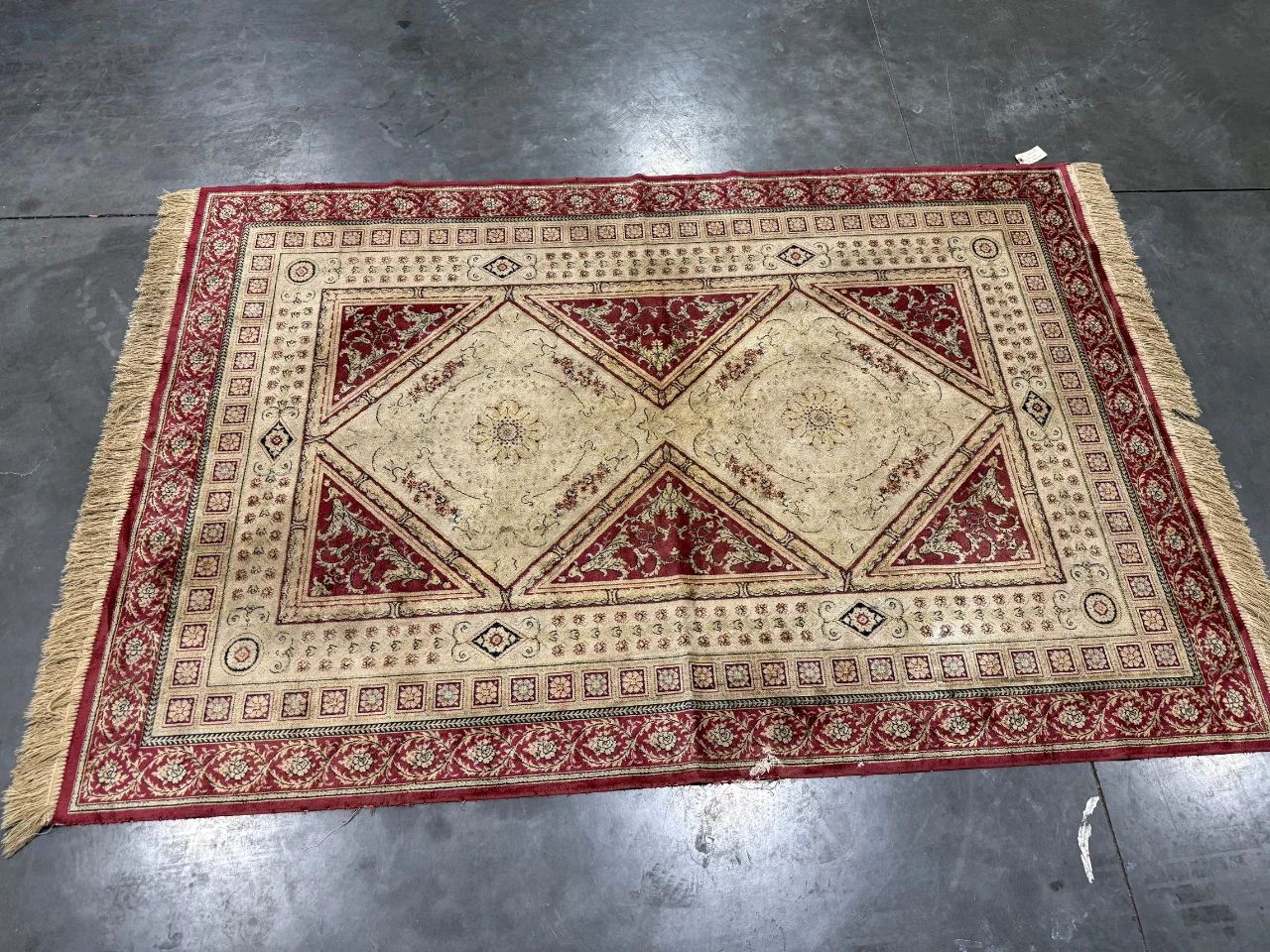 The heirloom 8x10 silk rug from Lake Oswego after washing