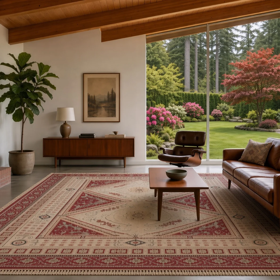 Heirloom 8x10 silk rug after cleaning