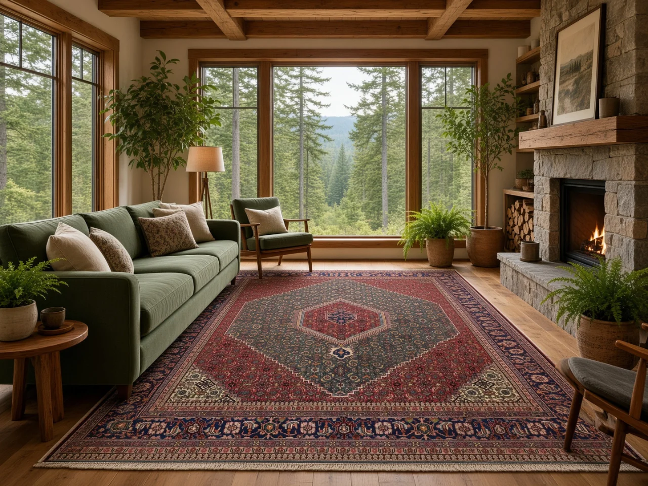 The 9x12 Persian rug in the Kalama, WA home