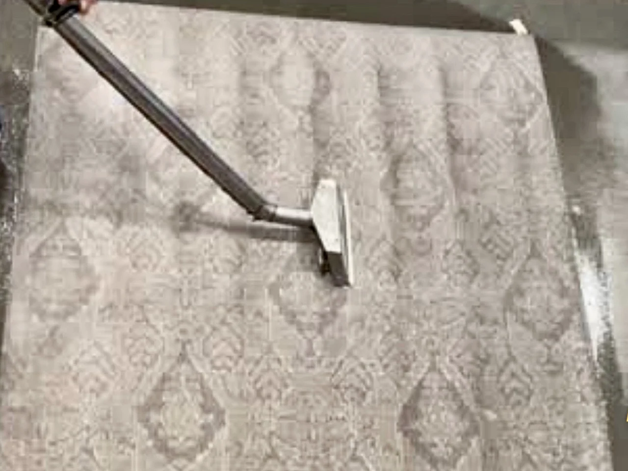 The silk rug during the cleaning process at the Benchmark plant