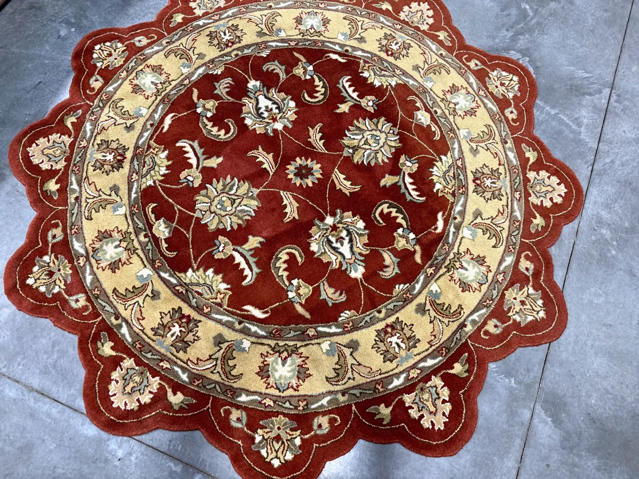 Round wool Oriental rug after cleaning, Battle Ground, WA