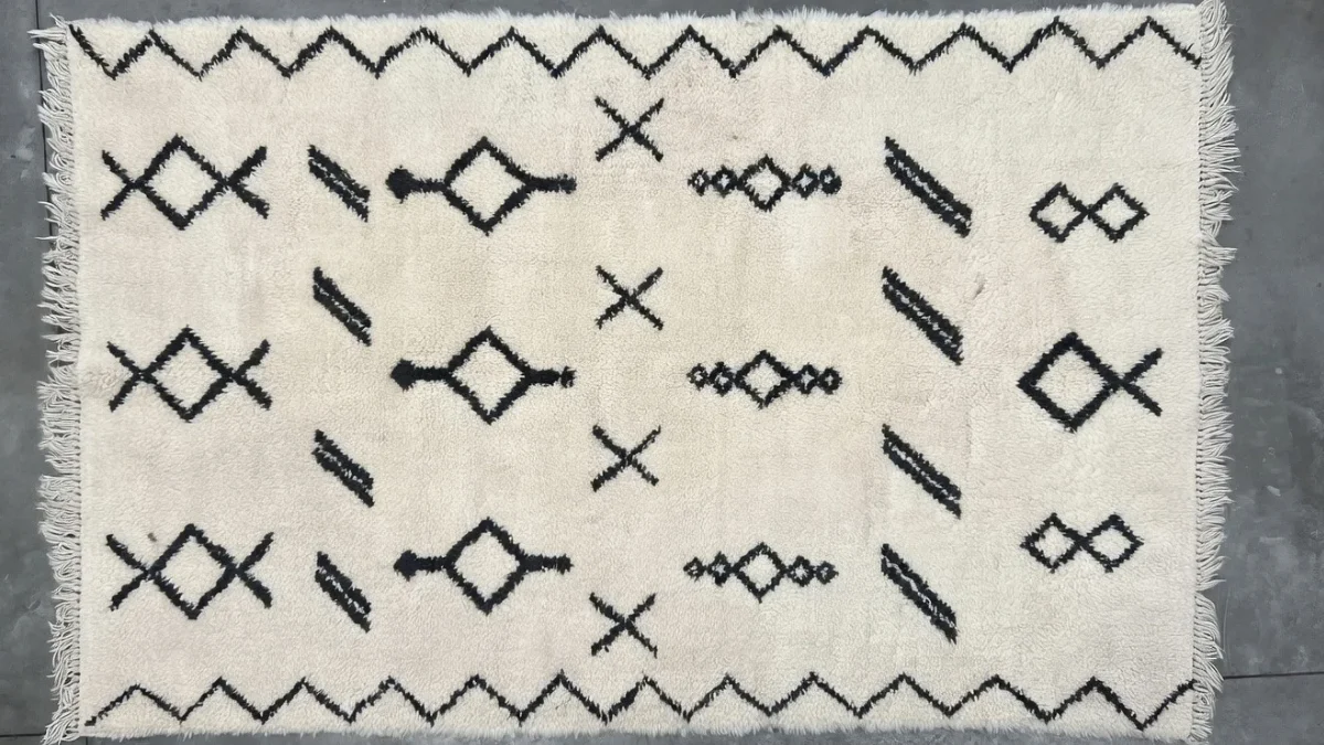 The cleaned vintage wool rug presented in the Portland home