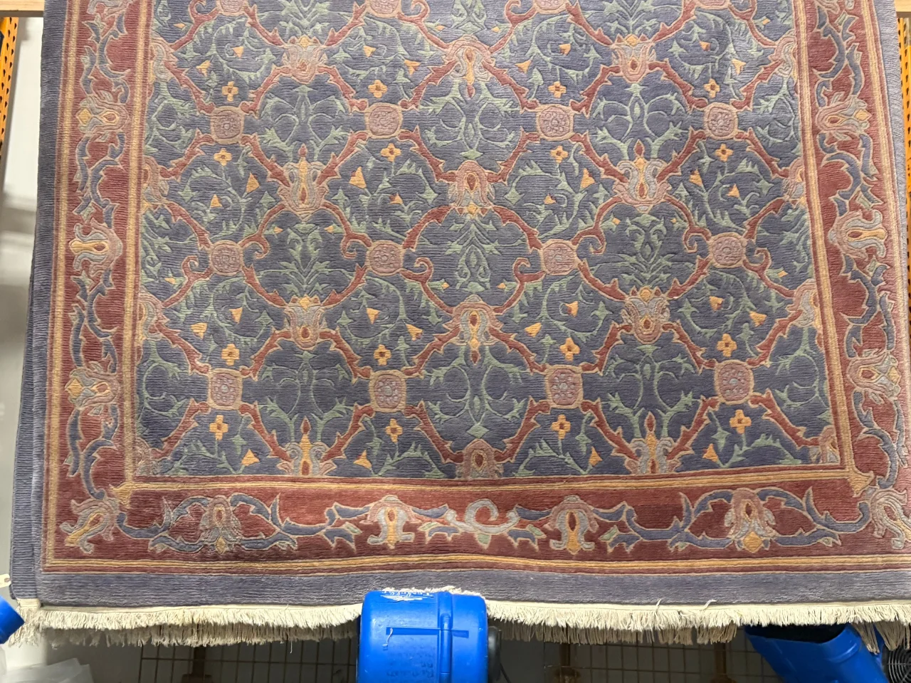 The Oriental-style wool rug in the Benchmark drying chamber