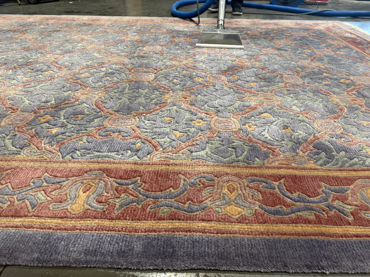 The Oriental-style wool rug during cleaning at the Benchmark plant, second view